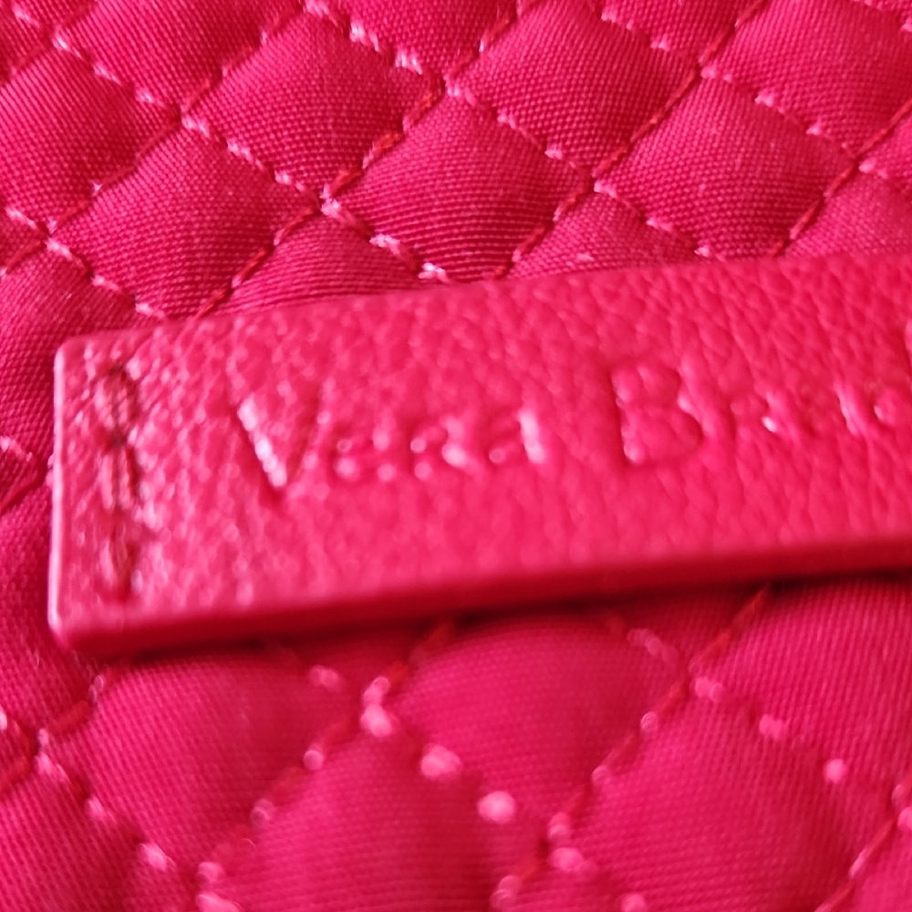 Vera Bradley Black Quilted Floral Crossbody with Pink Strap - Picture 4 of 9